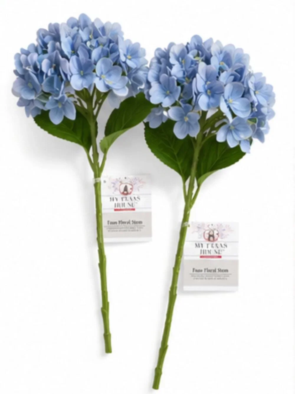 My Texas House Faux Blue Hydrangea Floral Stems, Set of 2